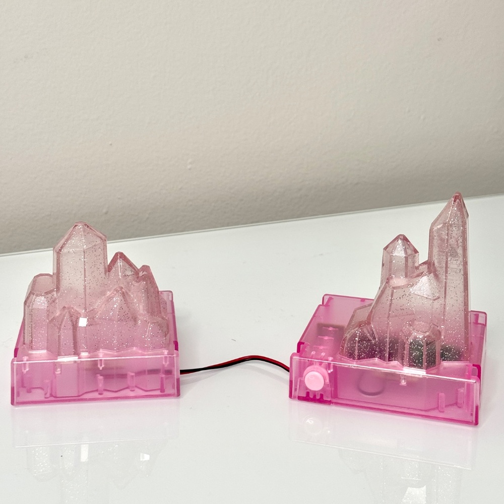Barbie Crystal Fantasy Collection Rose Quartz Pink Light Display Only HCB95